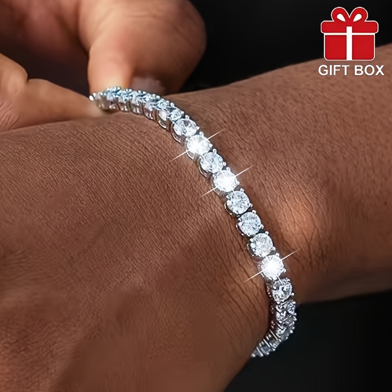 Masculine Copper Tennis Bracelet for Men
